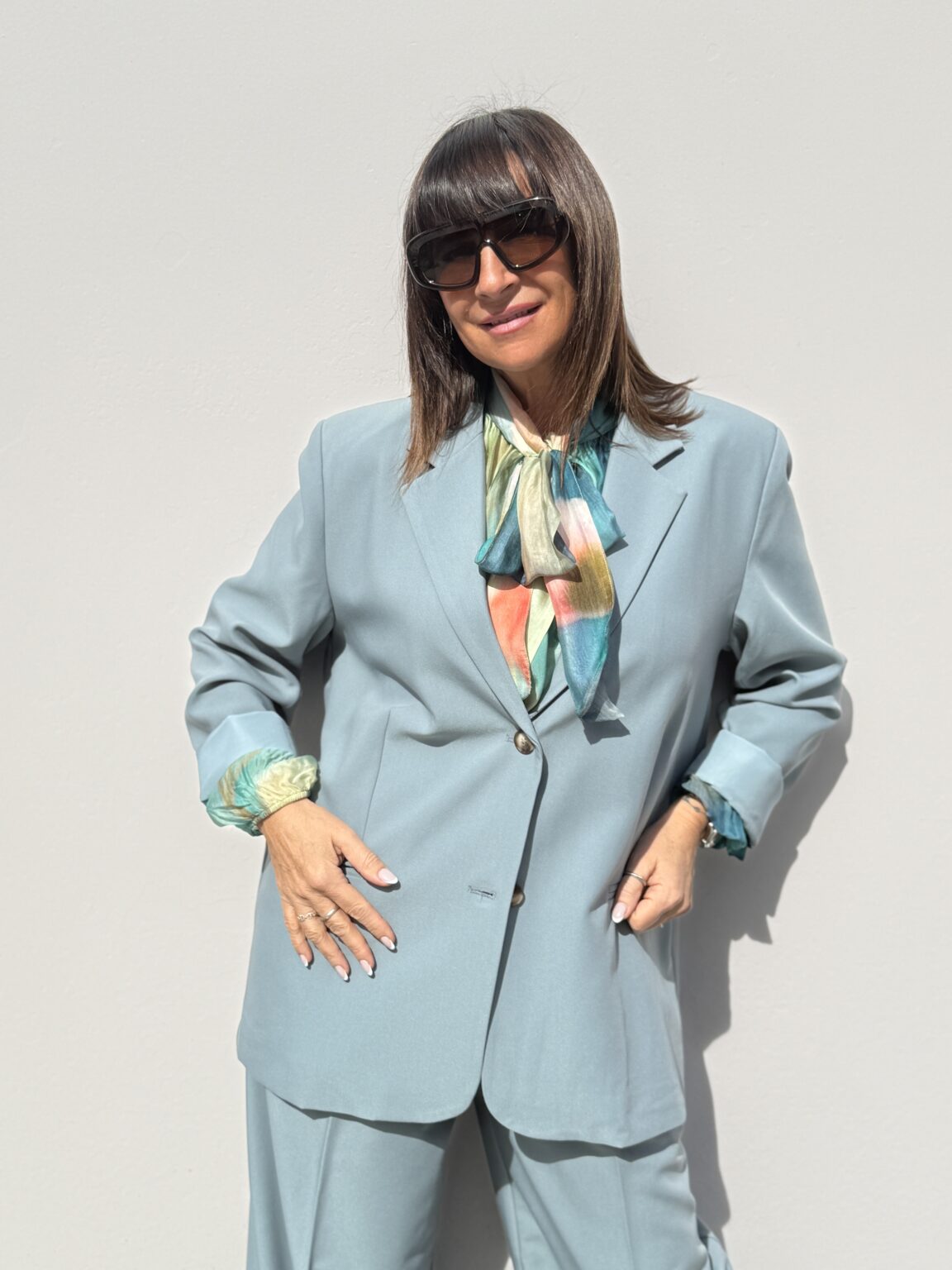 veste blazer bleu pastel grace & mila