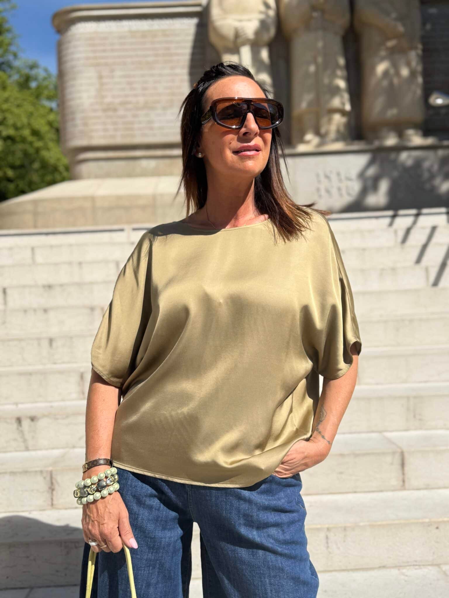 blouse fluide dos noué beige meme road (amb)