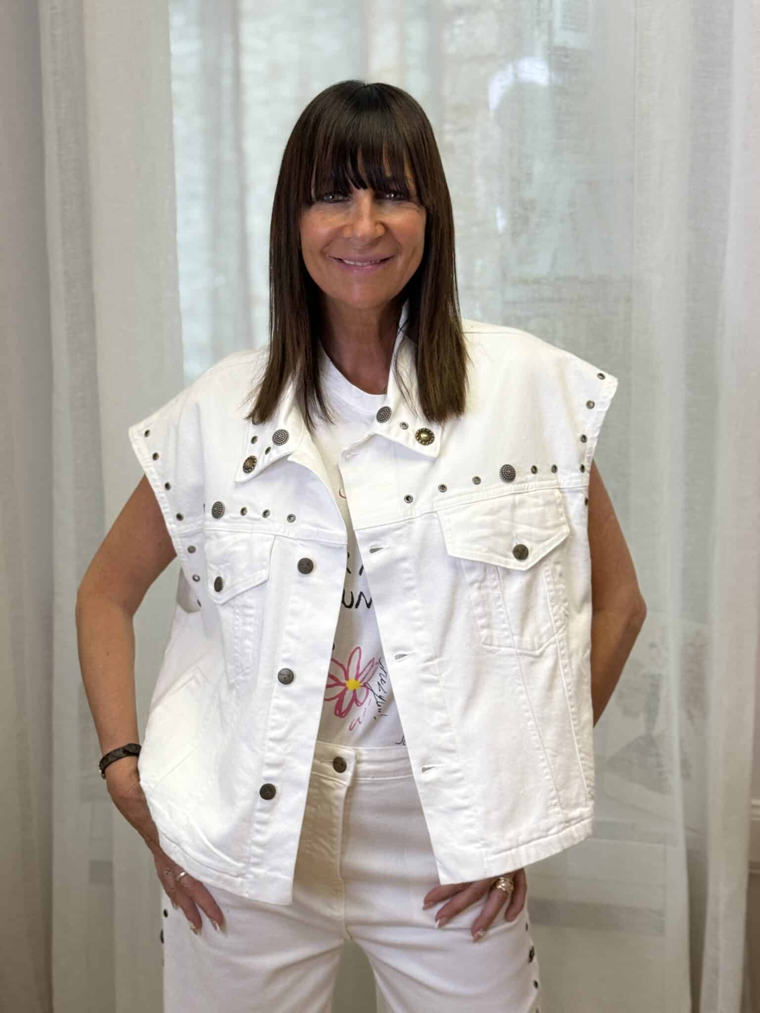 veste sans manche blanches à stups philia loft (amb)