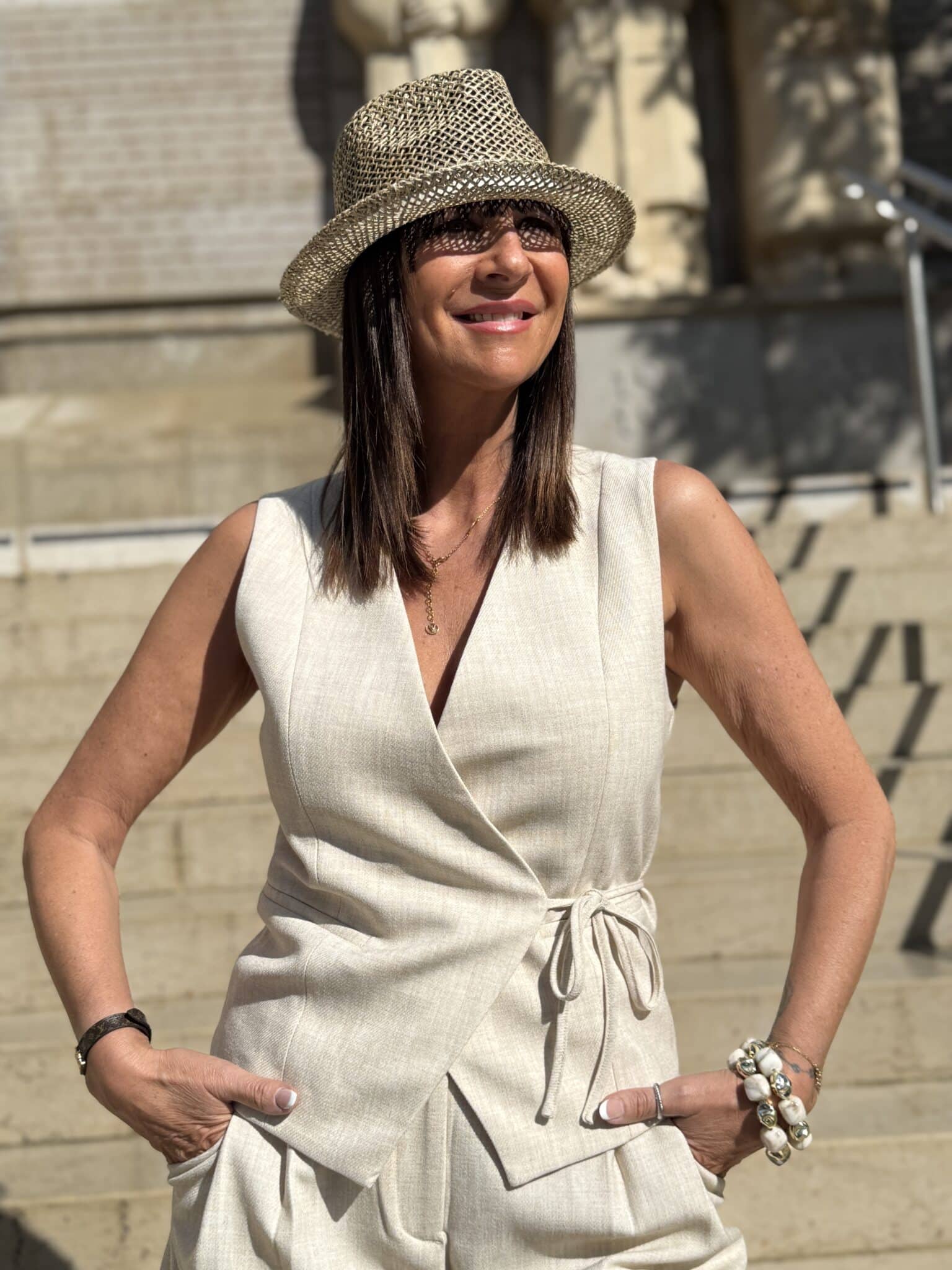 gilet sans manches texturé beige grace & mila (amb)