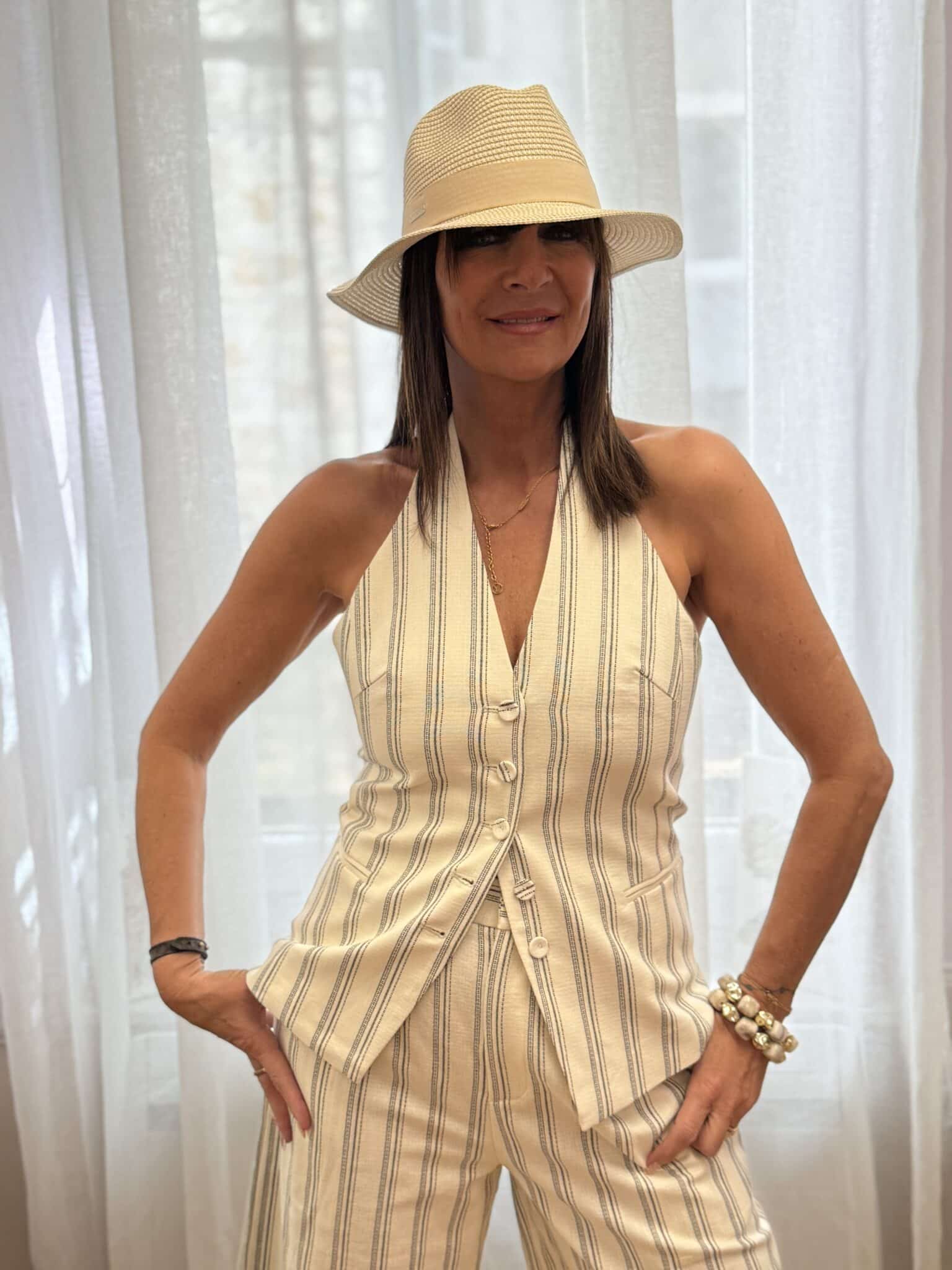 top sans manches style gilet rayé grace & mila