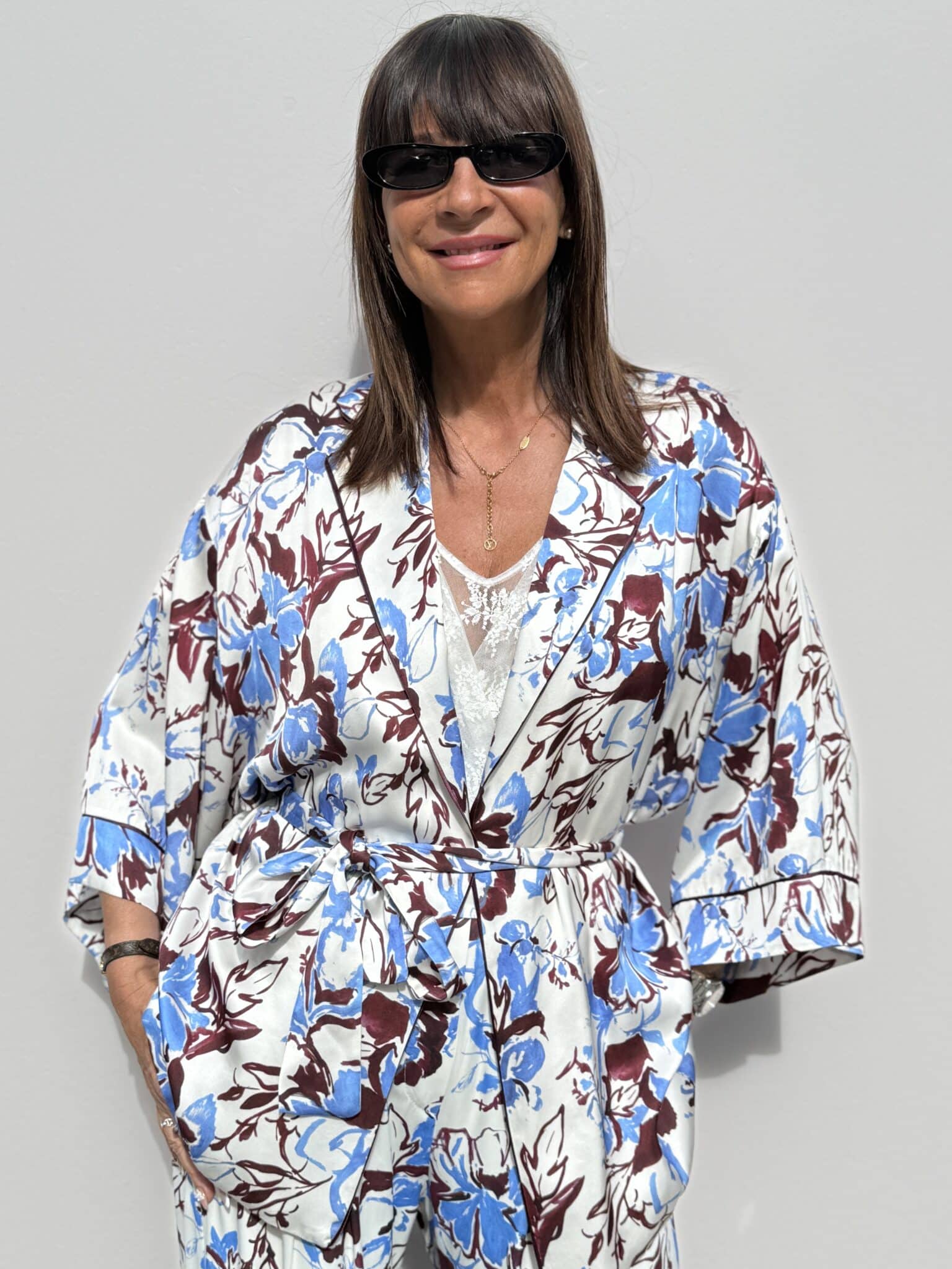 kimono fluide imprimé à nouer