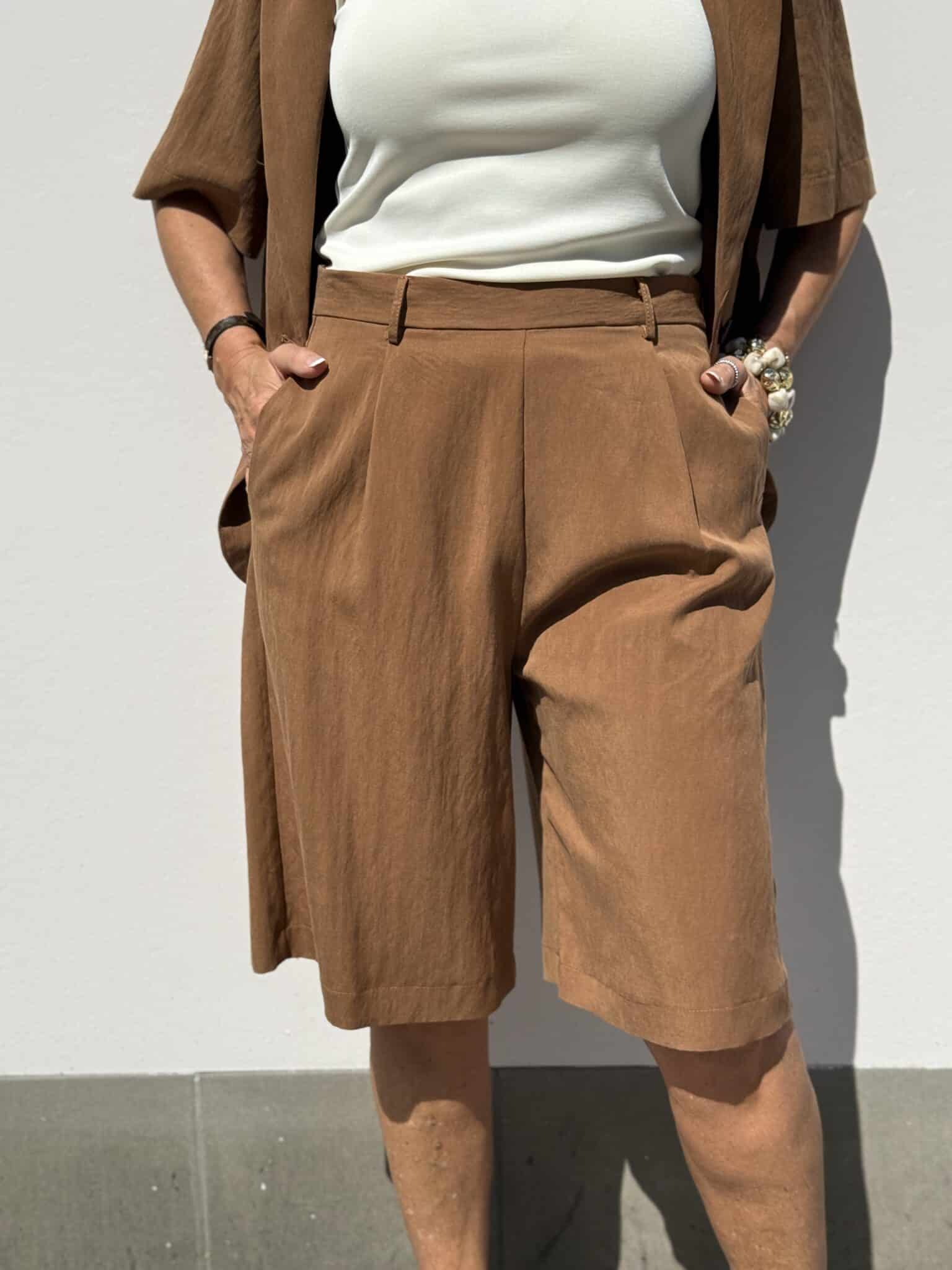 bermuda fluide marron kikisix
