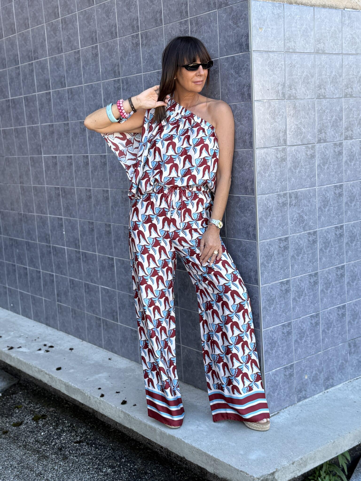 pantalon fluide imprimé graphique