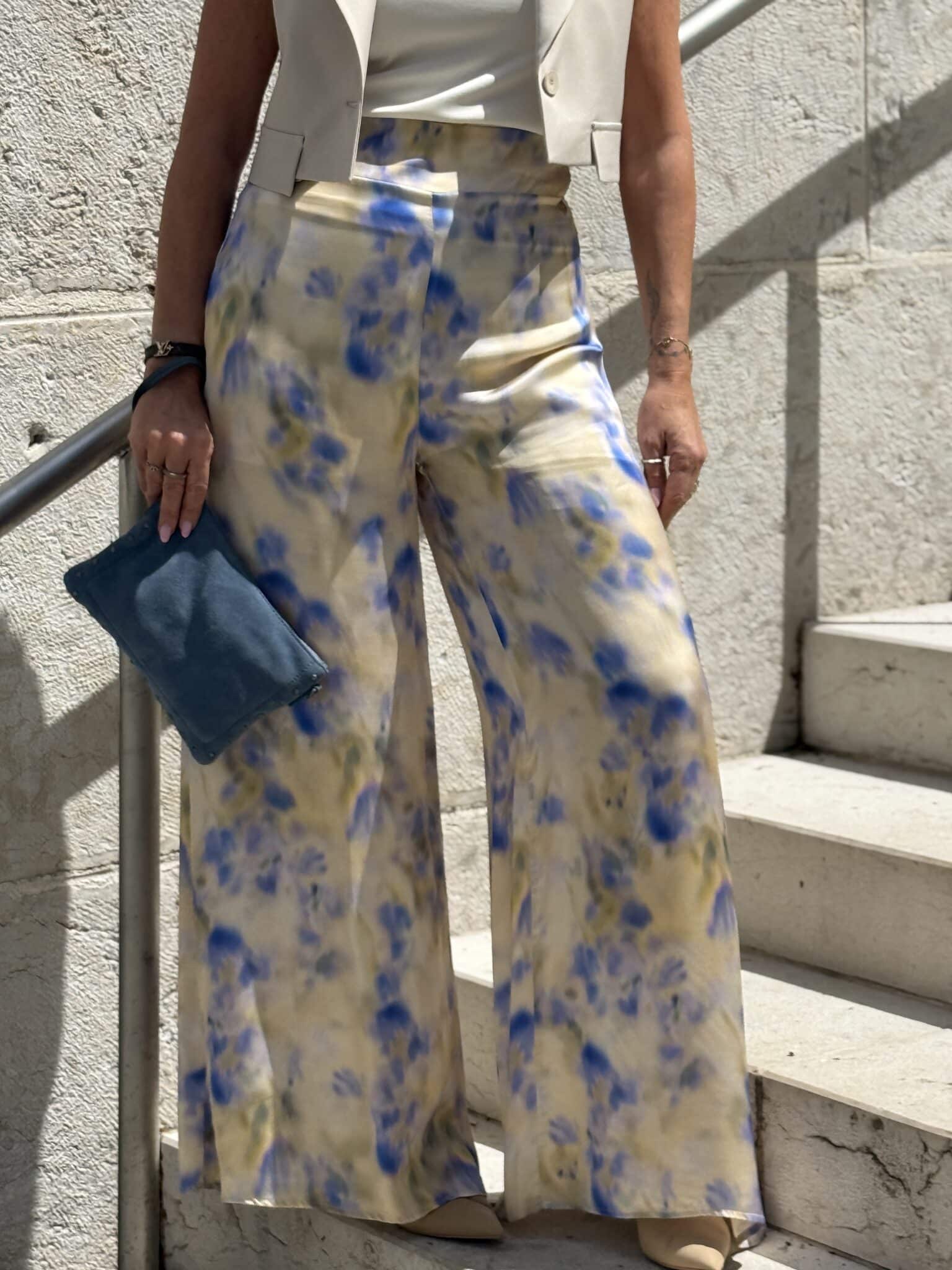 pantalon fluide imprimé tie dye meme road