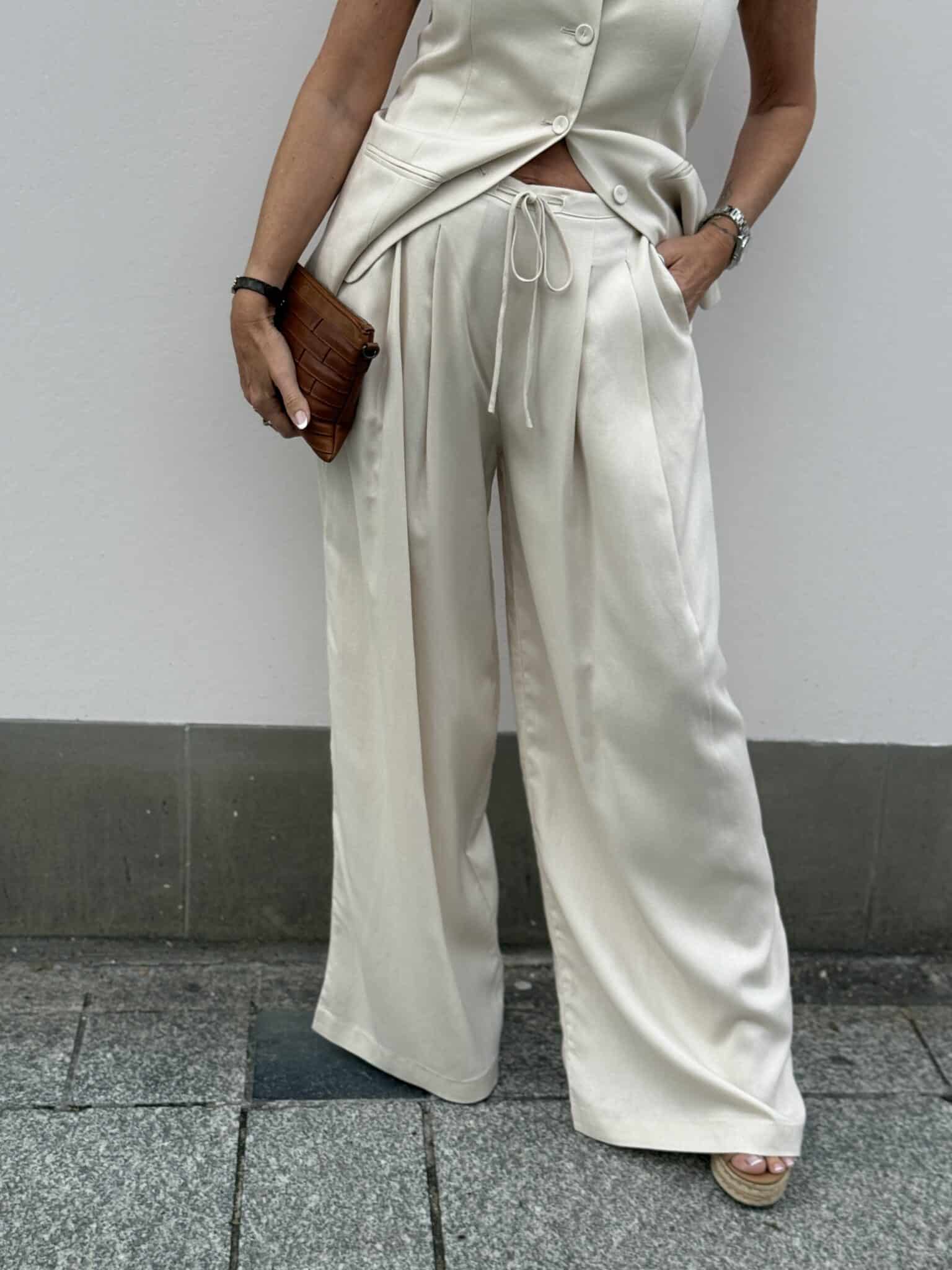 pantalon fluide large sable grace & mila (ted)