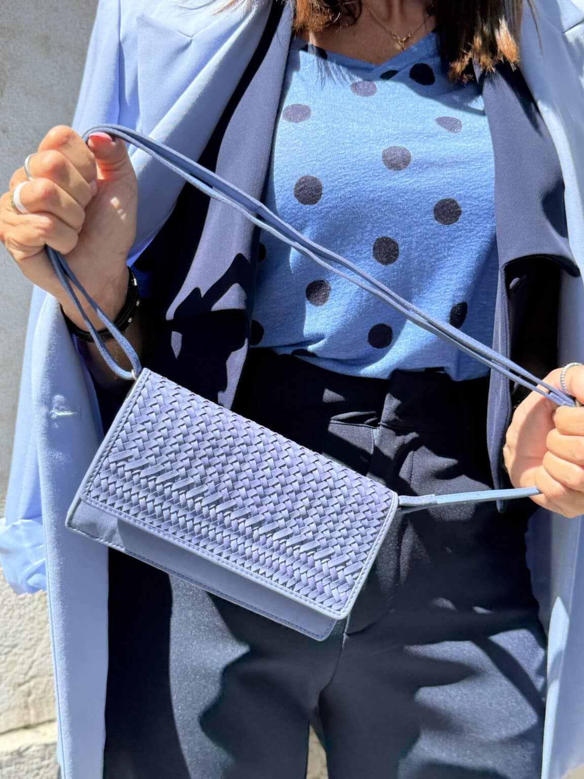 sac bandoulière en cuir roseau biba