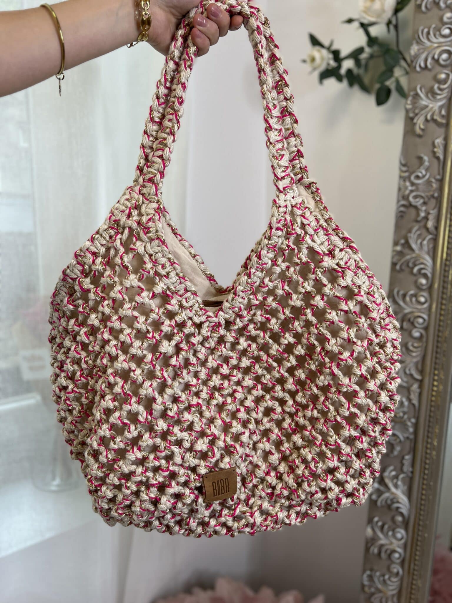 sac hobo en crochet avec pierres de nacre shell biba (copie)