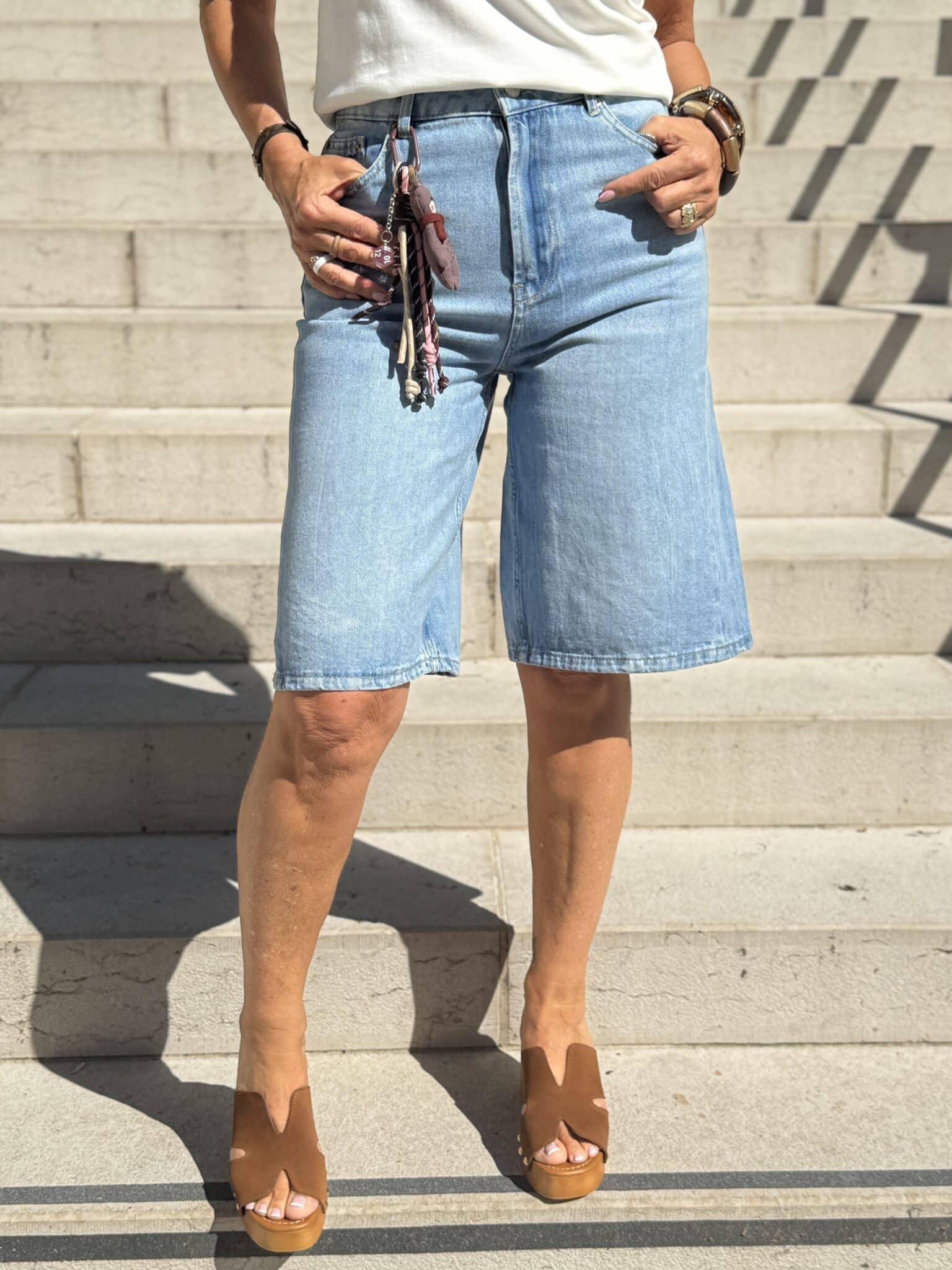 short en jean avec porte clés bsb (ted)