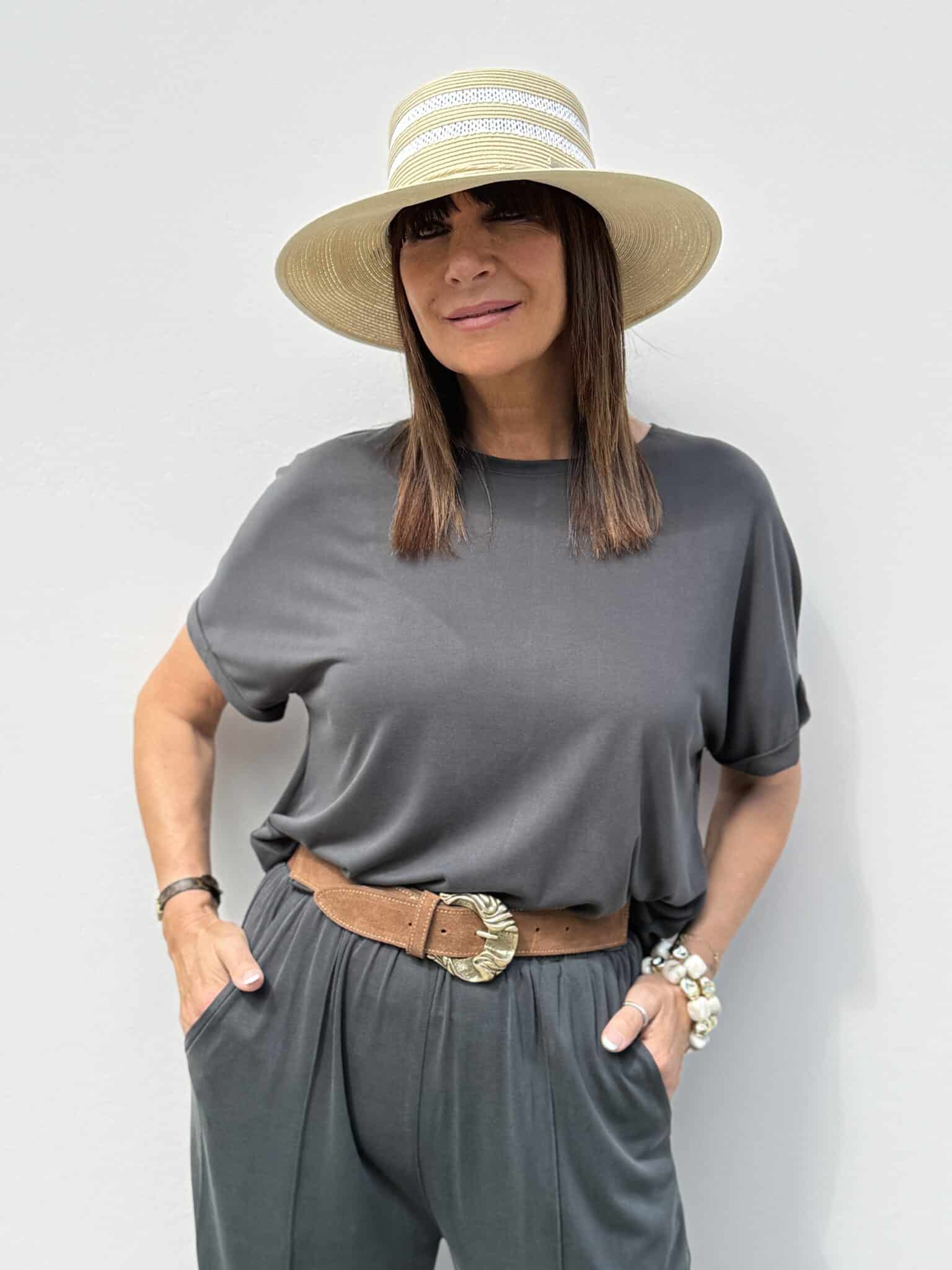 t shirt oversize en modal carbone parma