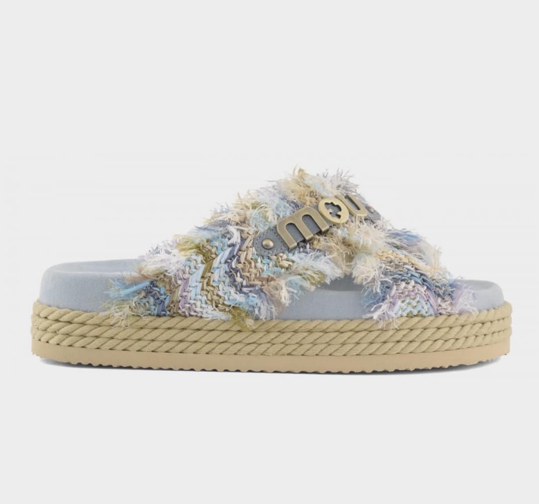 mules plateforme denim à brides croisées mou (copie)