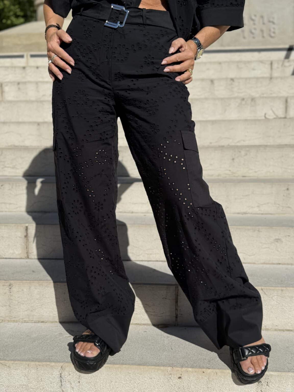 pantalon ajouré noir vicky mood