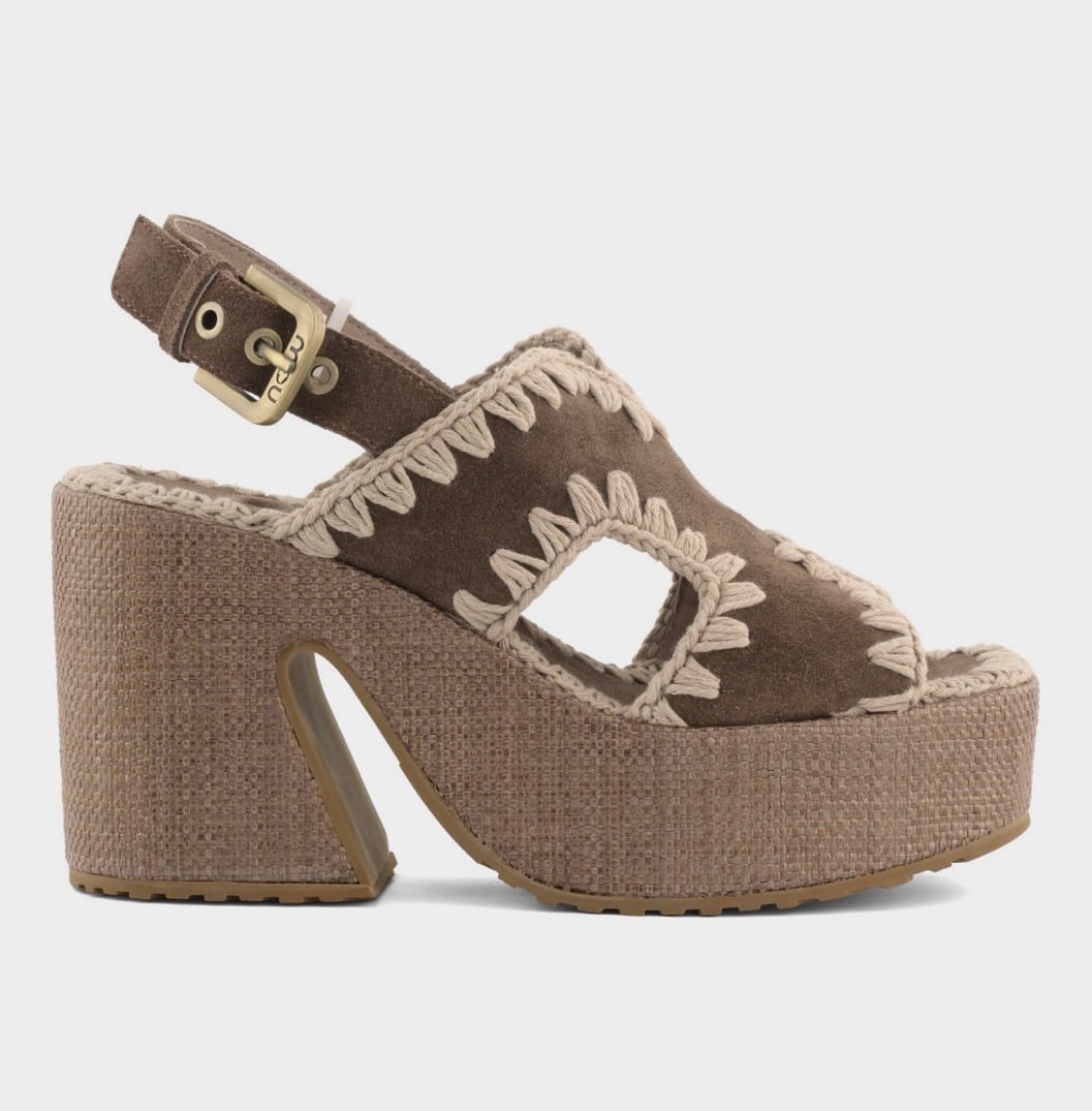 sandales plateforme cuir brillant camel courtney emilie karston (copie)