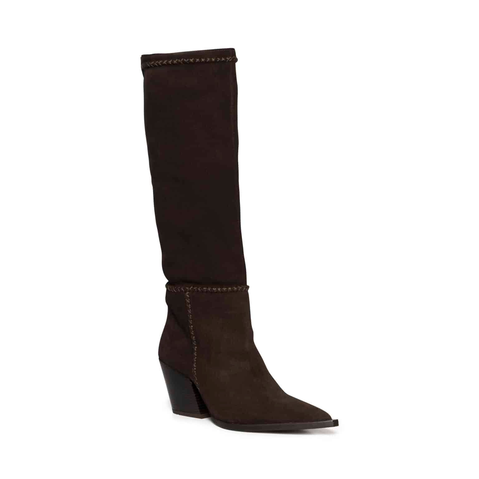 bottes hautes effet suédine marron steve madden (amb)