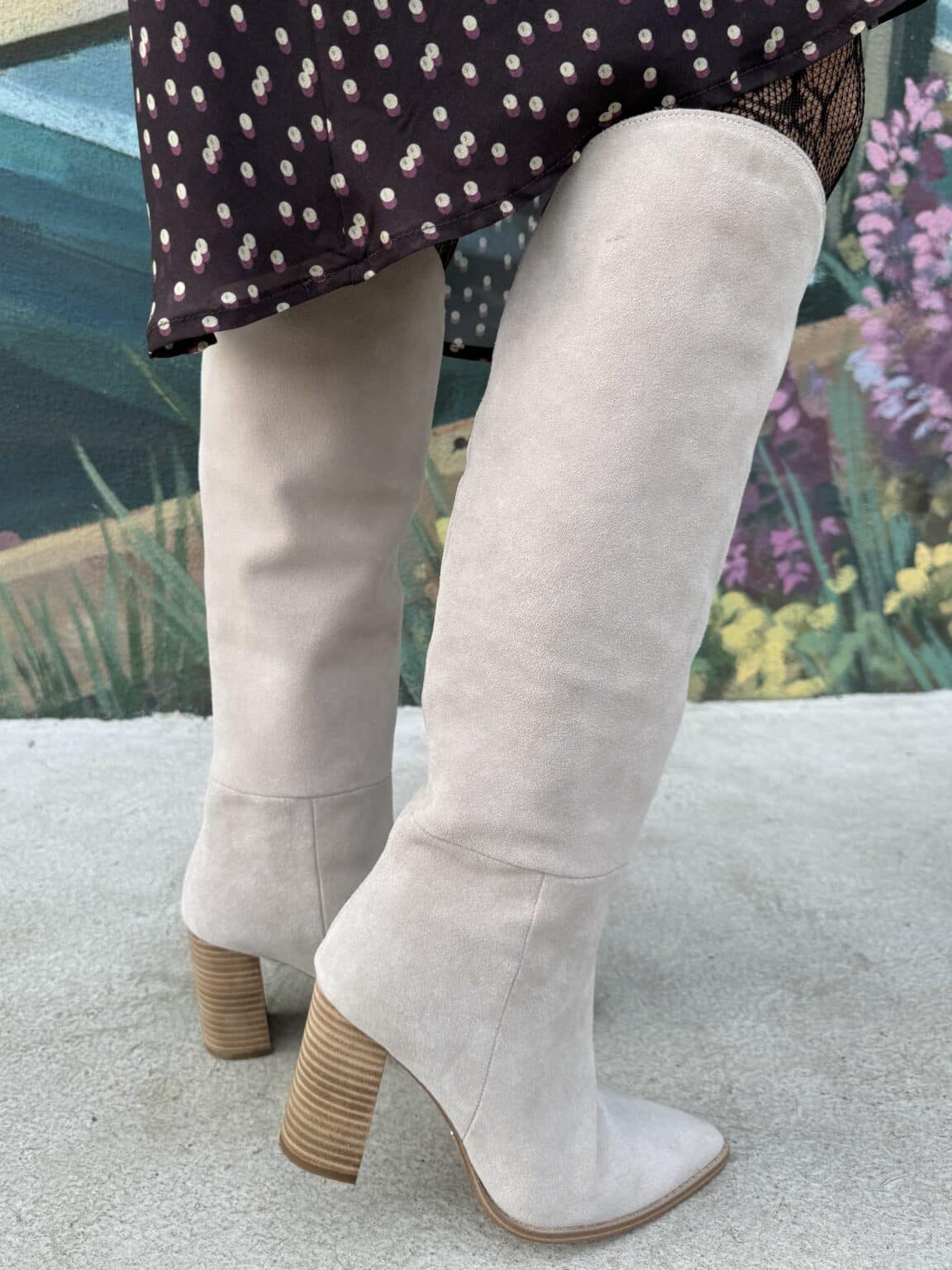 bottes haute beige cuir suédé bixby steve madden