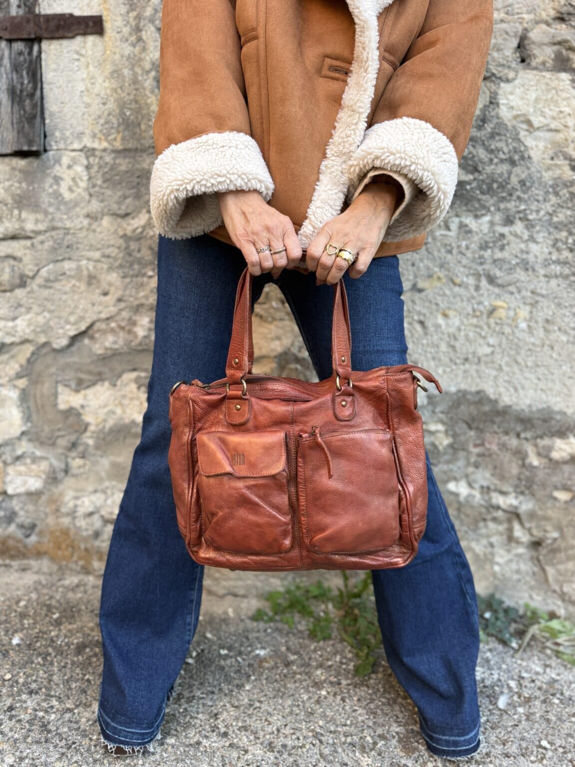 sac bandoulière en cuir camel kenoy biba