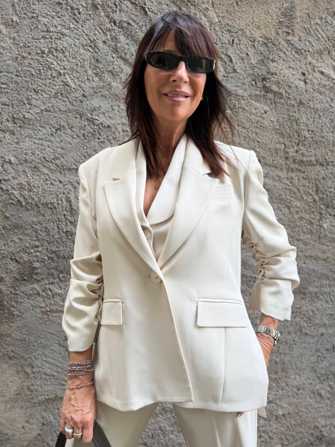 veste blazer asymétrique écru imperial