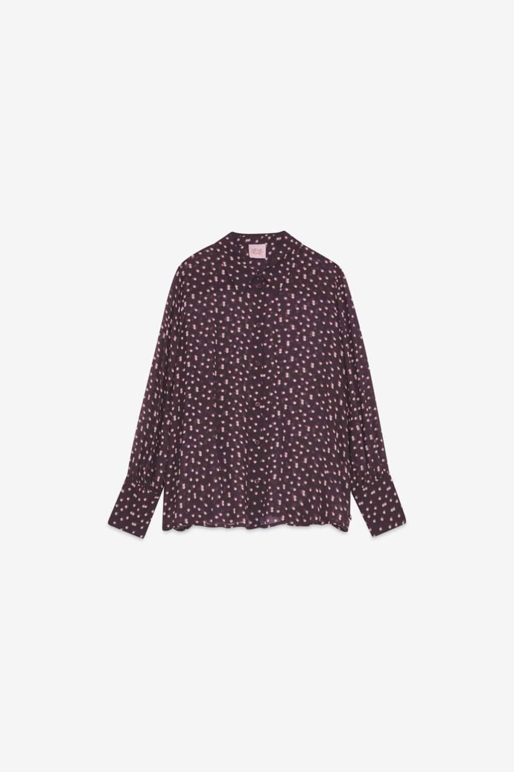 chemise marron à pois meme road