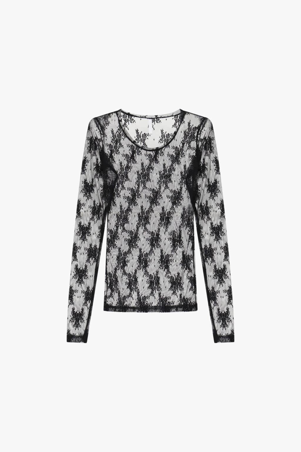 top dentelle manches longues noir imperial