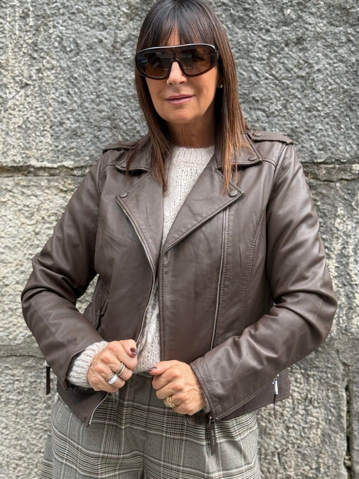 perfecto en cuir marron bsb (amb)