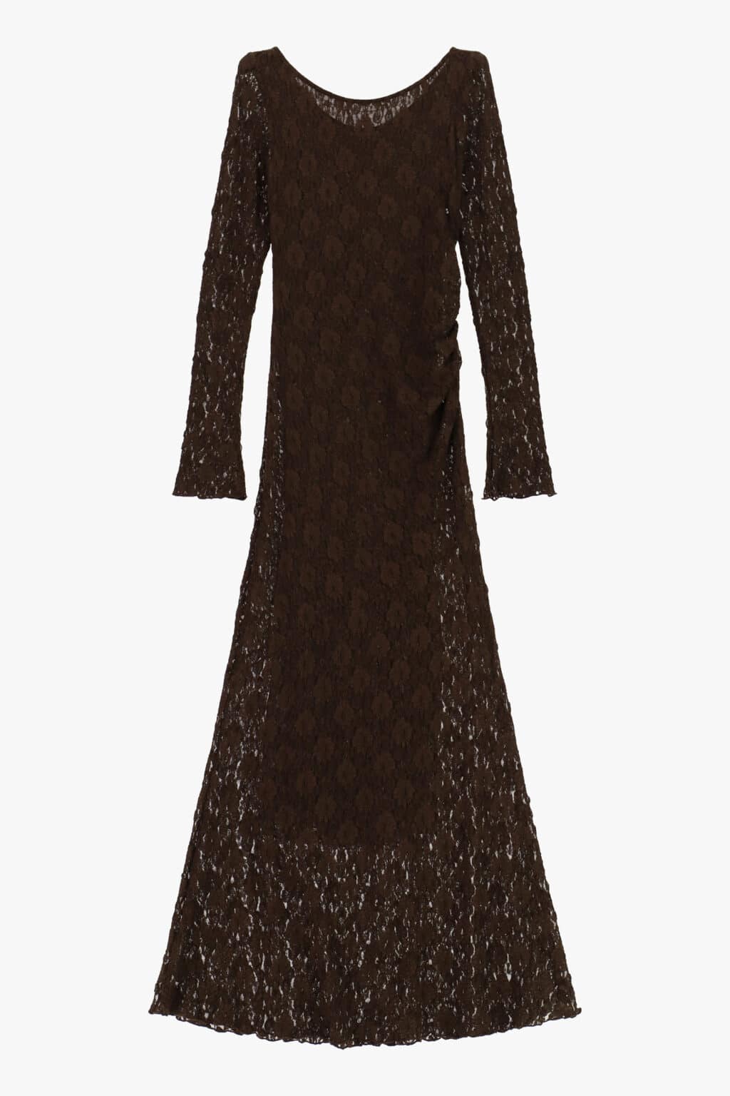 robe longue texturée chocolat imperial