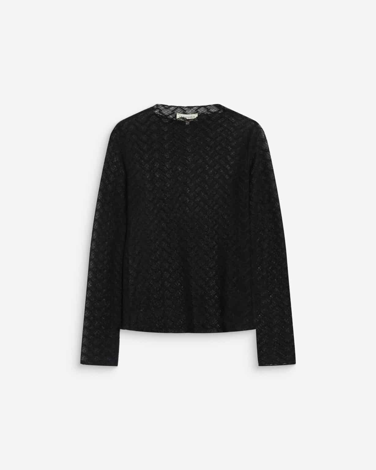 top dentelle manches longues noir grace et mila