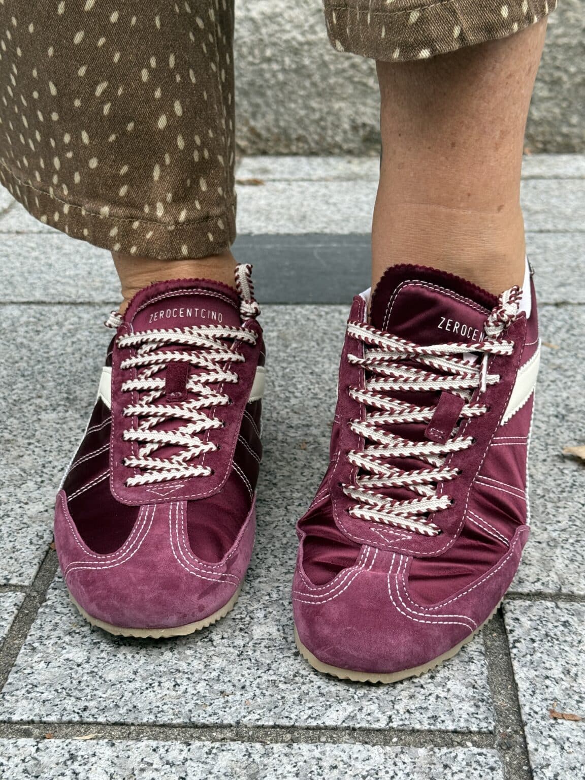 baskets à lacets bordeaux nelly grenat 0.105