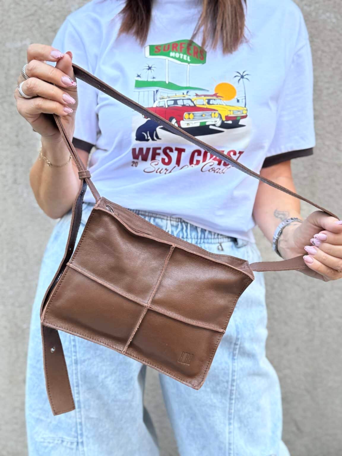 sac bandoulière en cuir marron biba battle (ted)