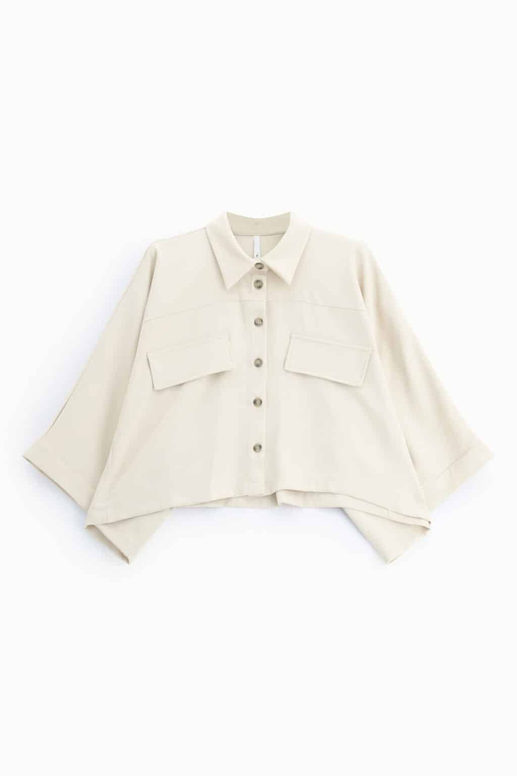 chemise courte oversize à poches vert foncé imperial