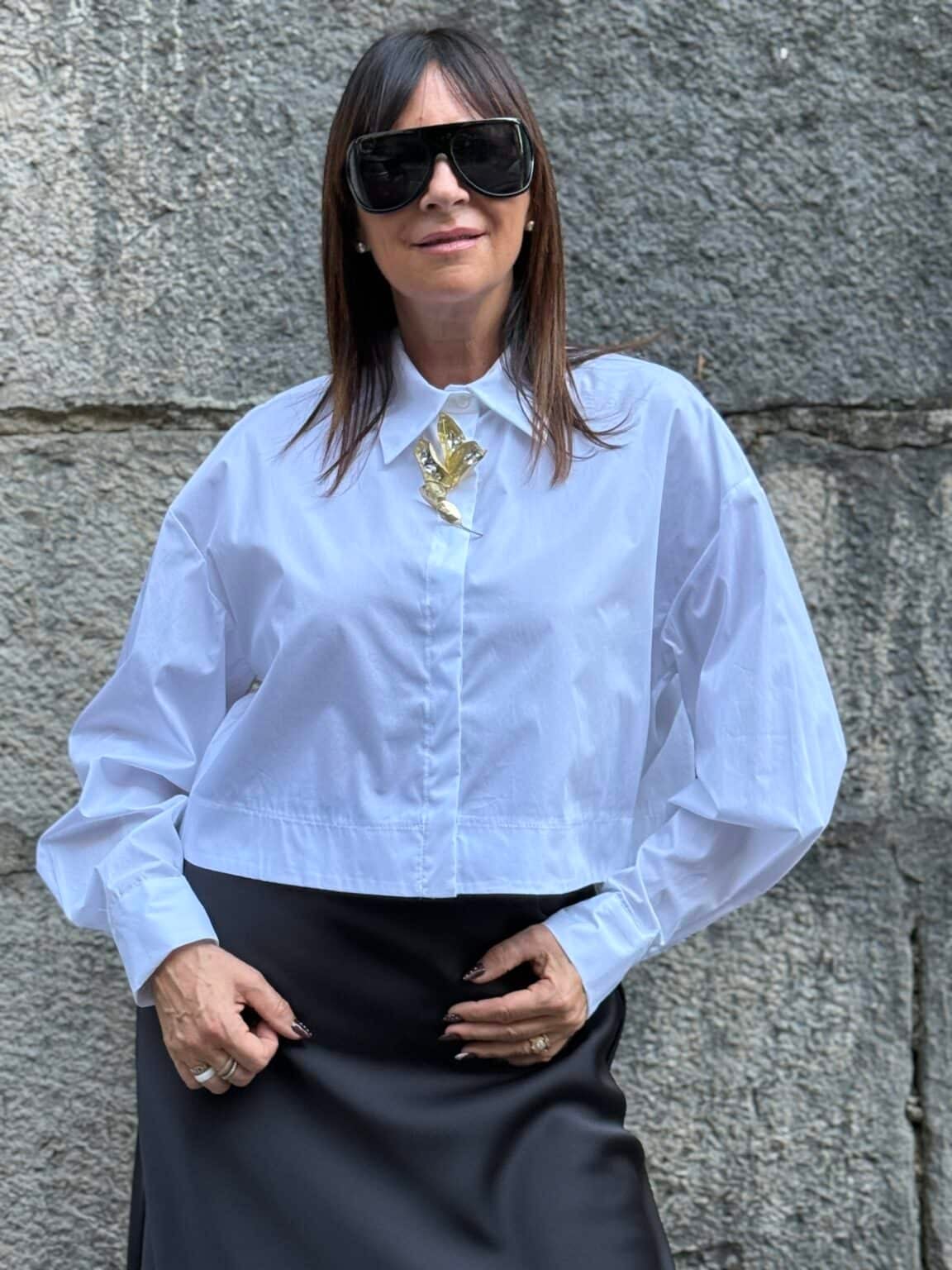 chemise courte blanche overzise imperial