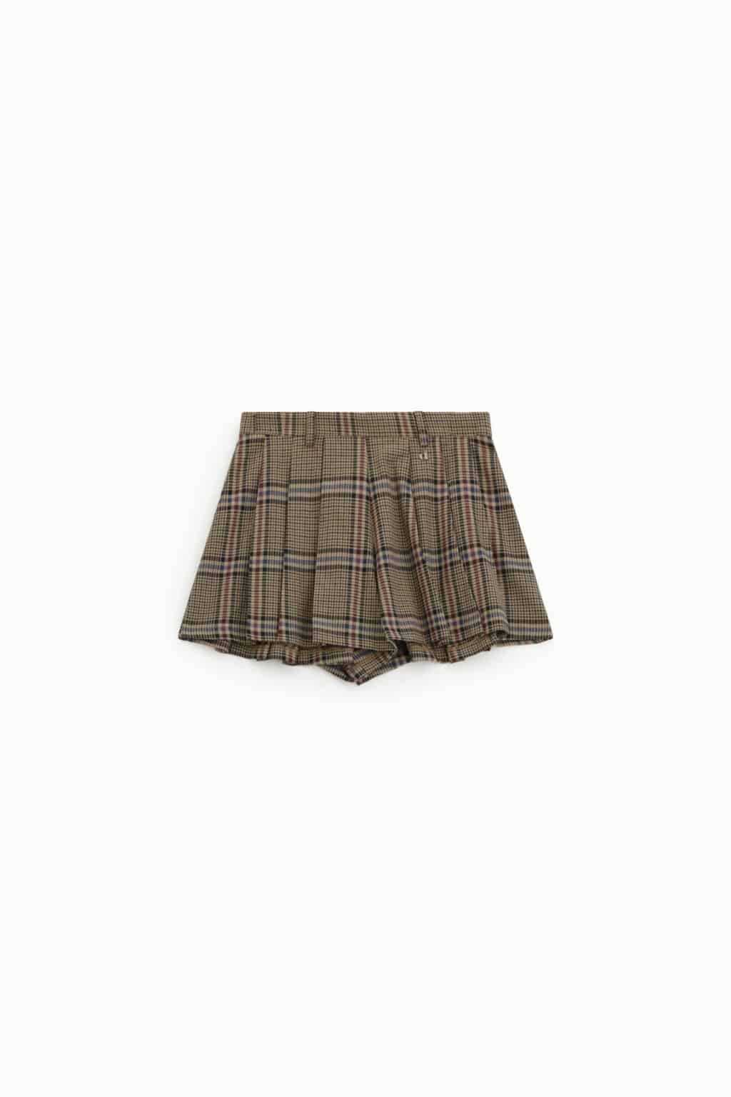 short jupe à carreaux plissée dixie