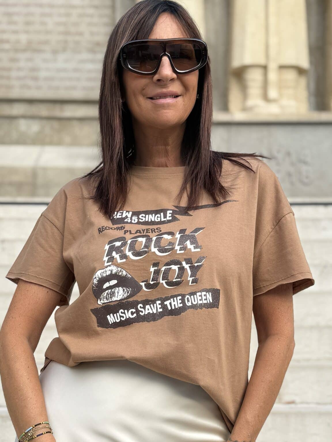t shirt graphique toffee caramel "rock joy" mhj
