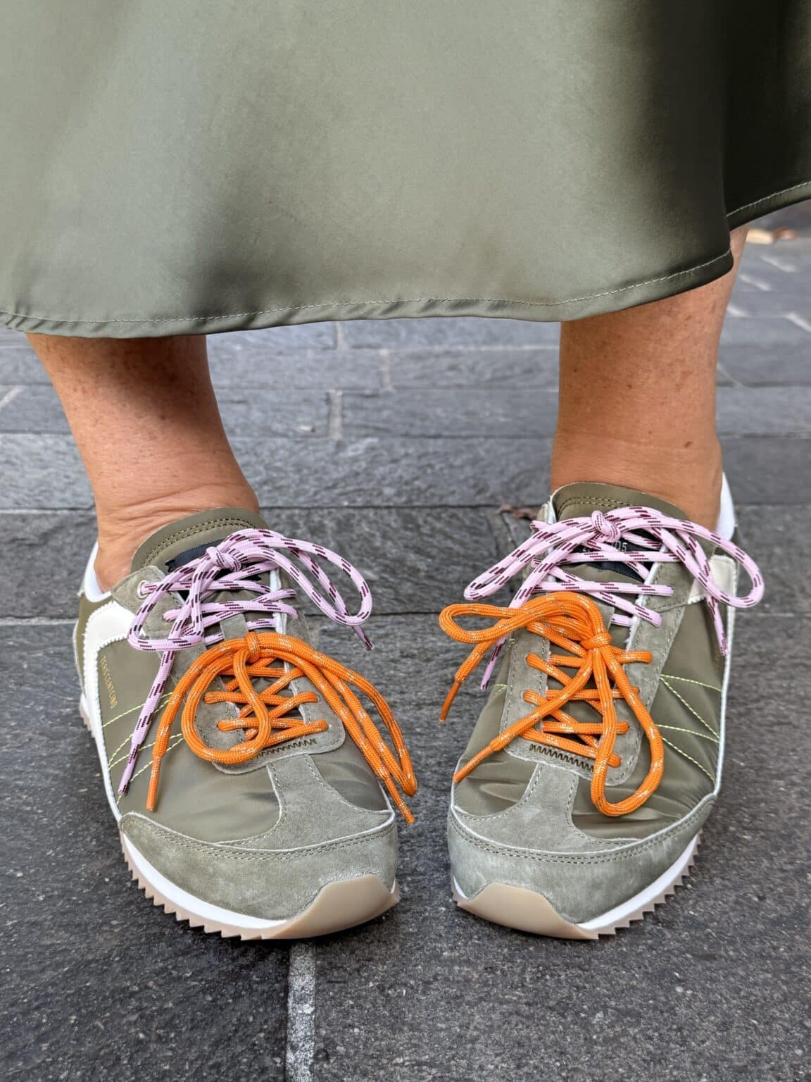 baskets à lacets kaki lina lizard 0.105