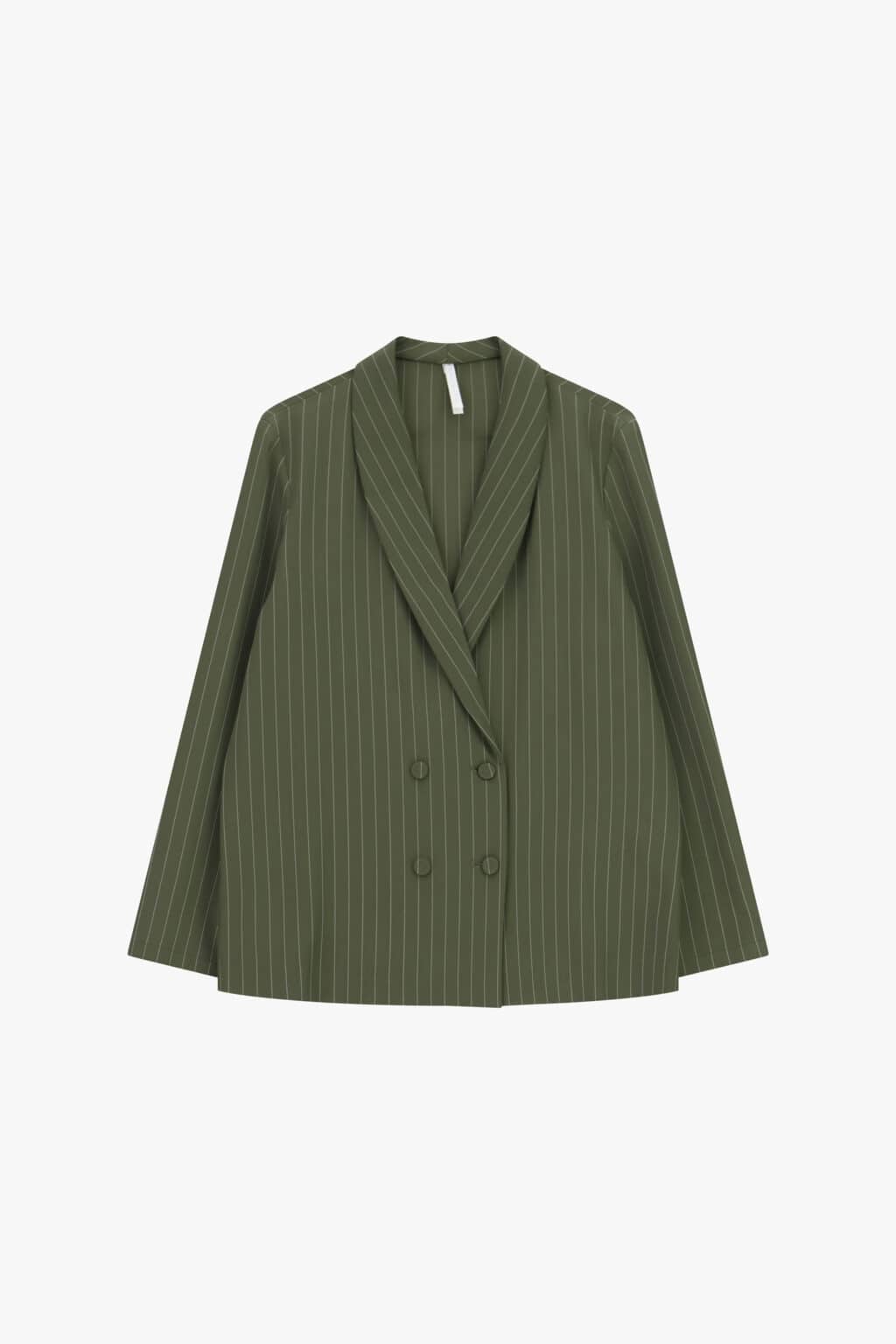 veste blazer croisé rayé vert kaki imperial
