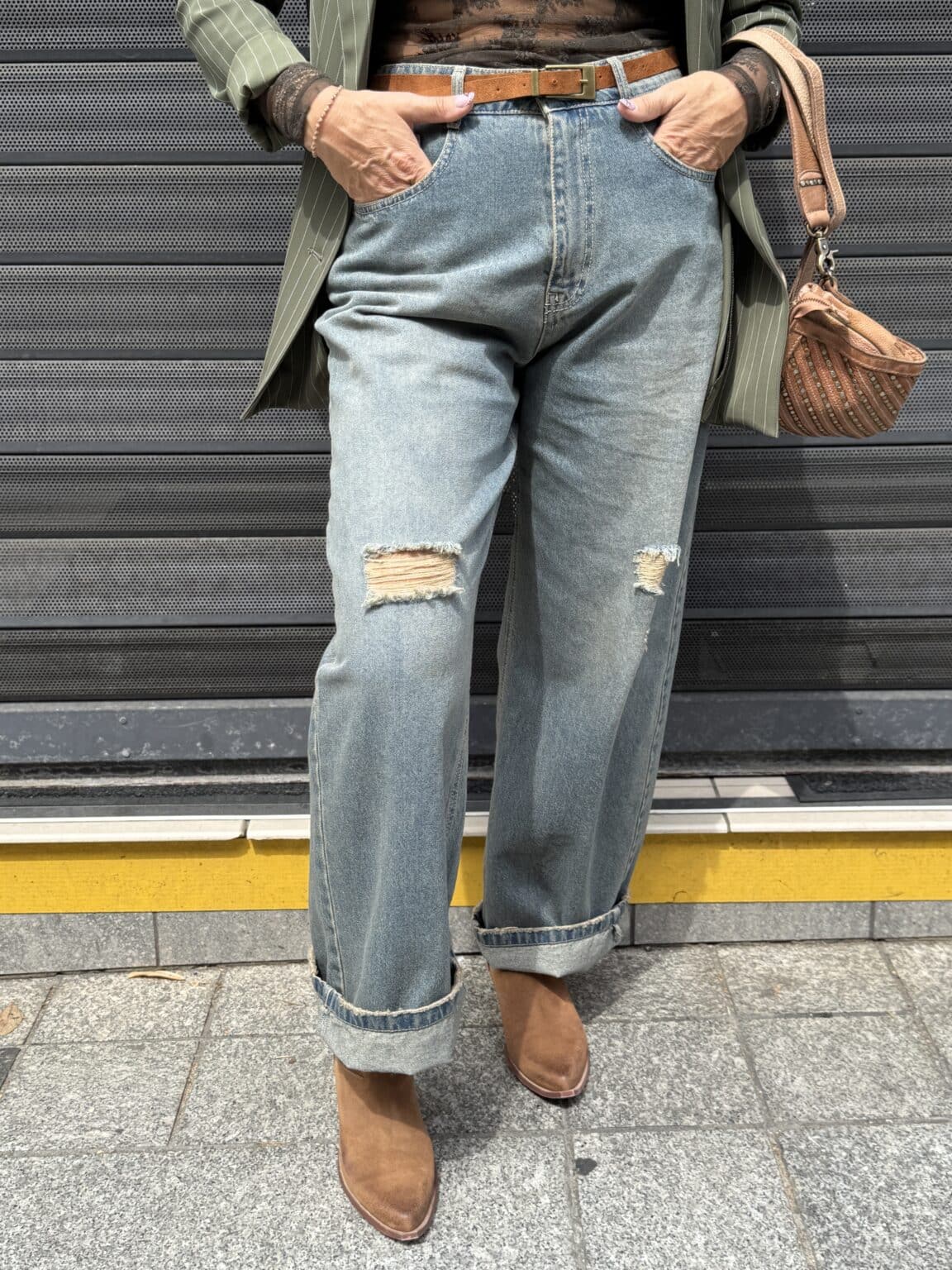 jean large destroy denim vintage kikisix