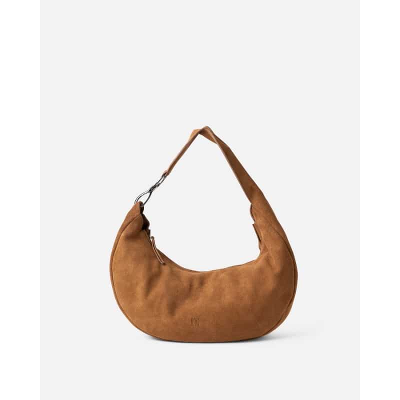 sac bandoulière en cuir suédé brun tabac jackpot biba