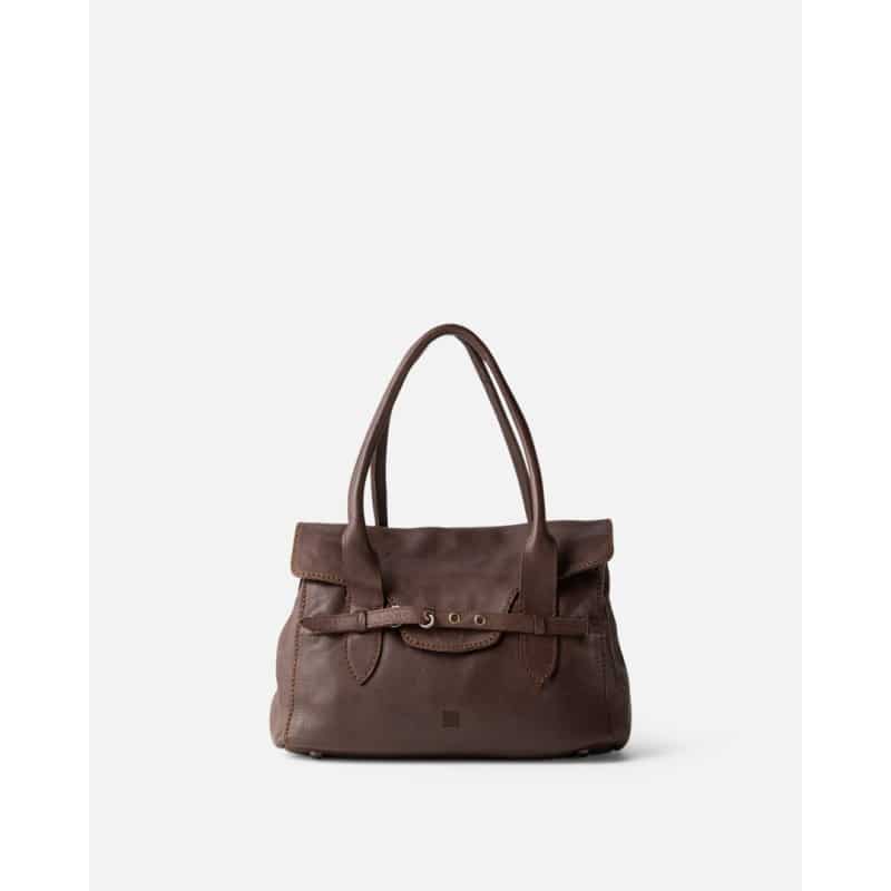 sac bandoulière en cuir marron kendall biba