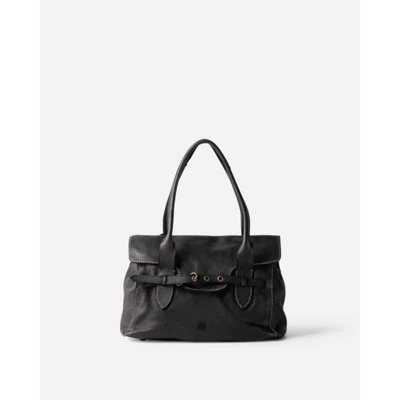 sac bandoulière en cuir noir kendall biba