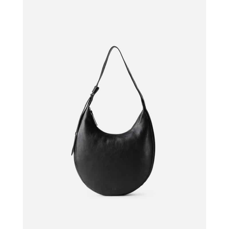 sac bandoulière en cuir noir jackpot biba