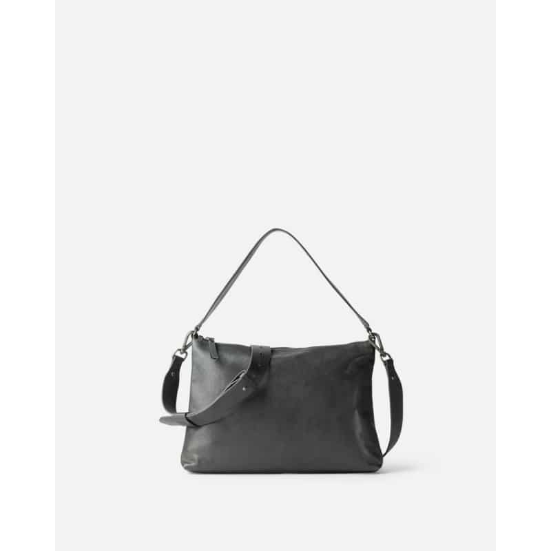 sac bandoulière en cuir anthracite owen biba