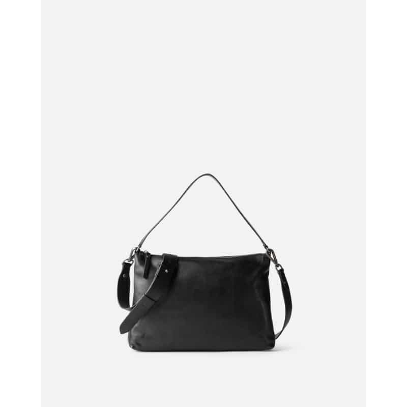 sac bandoulière en cuir noir owen biba
