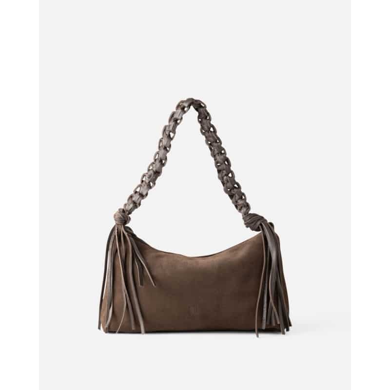 sac bandoulière en cuir marron chocolat valmy biba