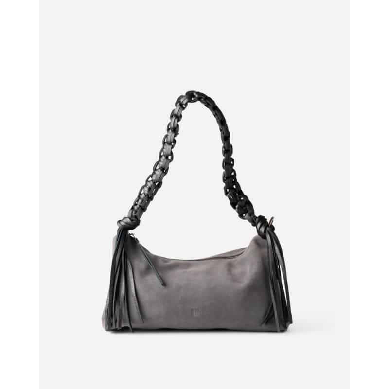 sac bandoulière en cuir gris valmy biba