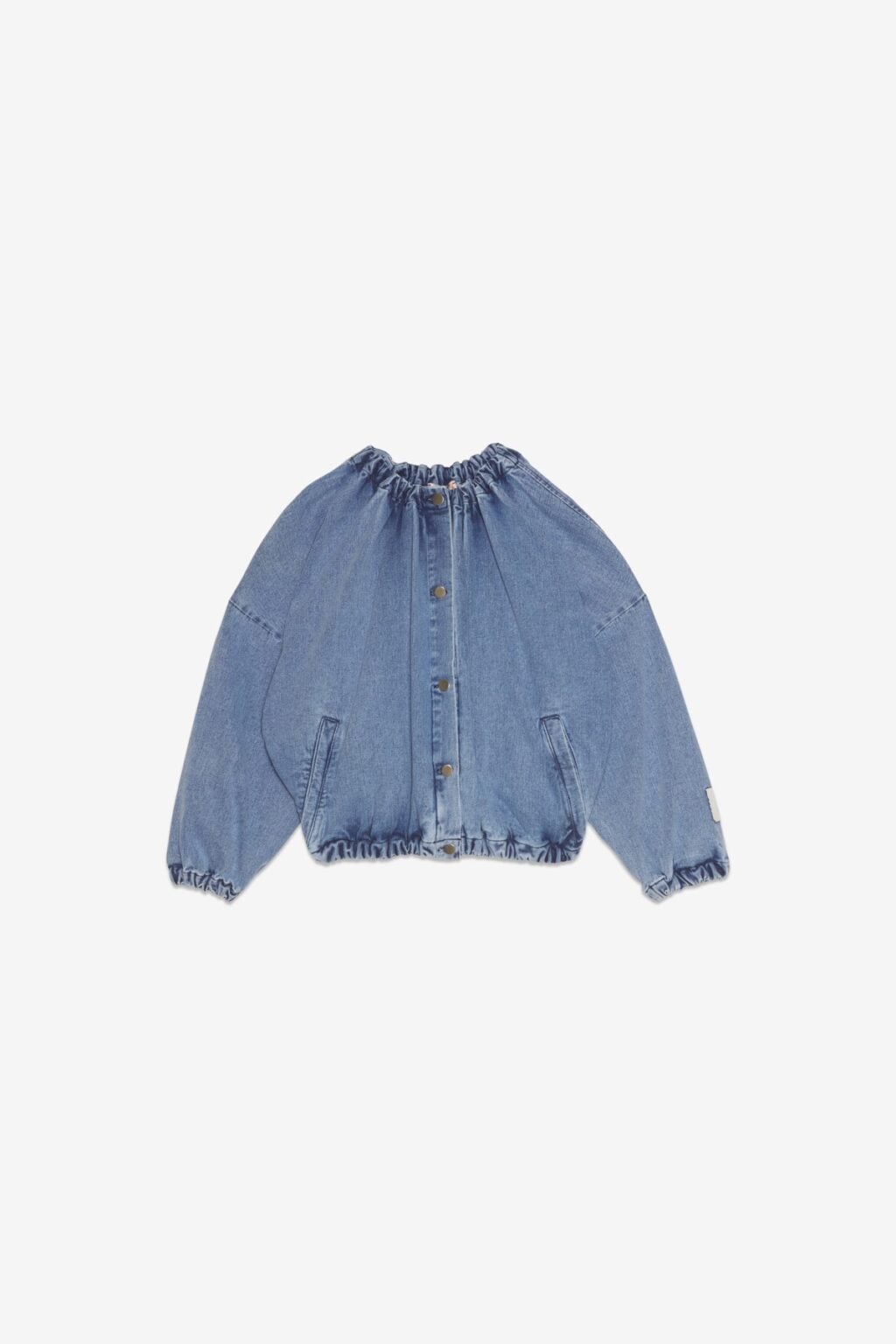 veste courte en jean col froncé memeroad