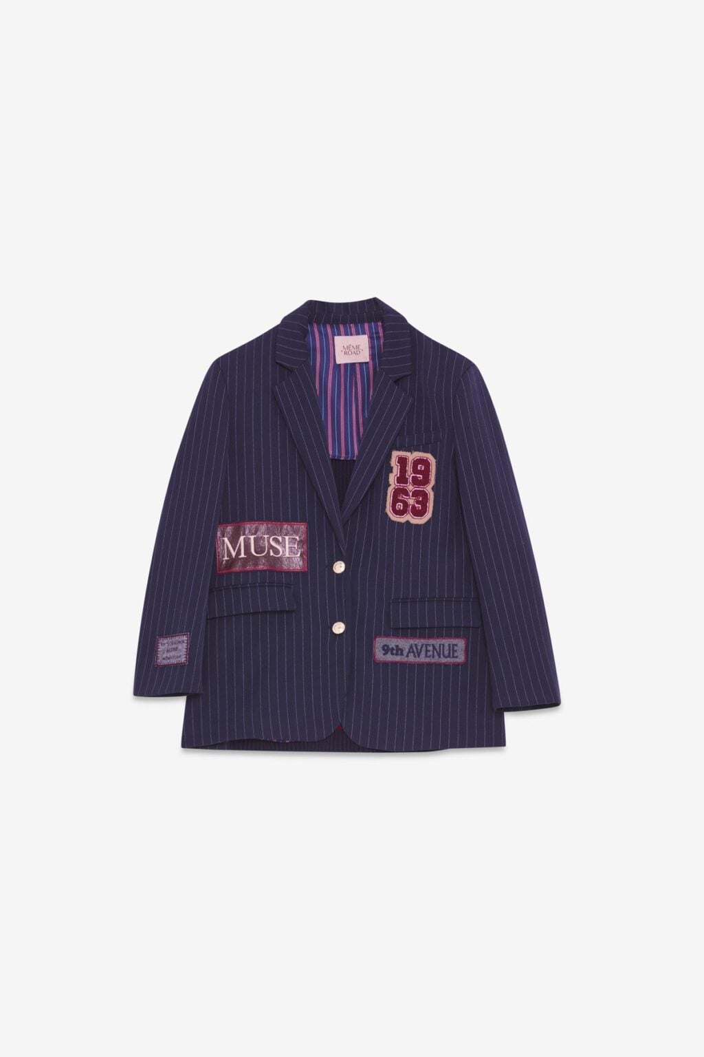 blazer bleu marine bi matière meme road (ted)