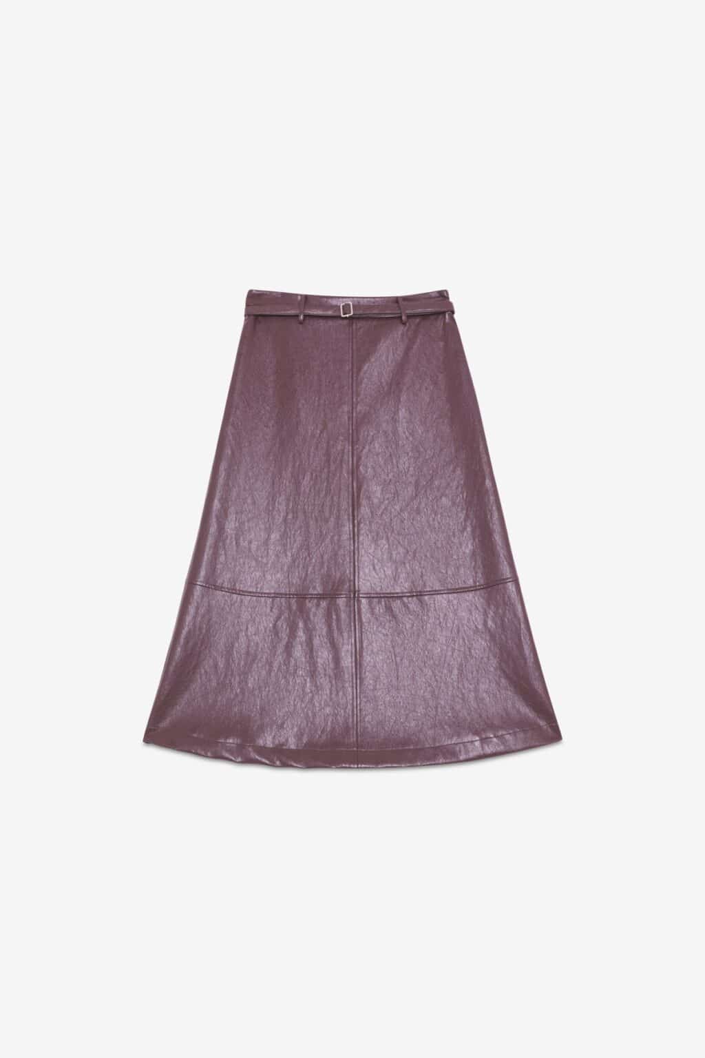 jupe midi effet cuir marron meme road (ted)