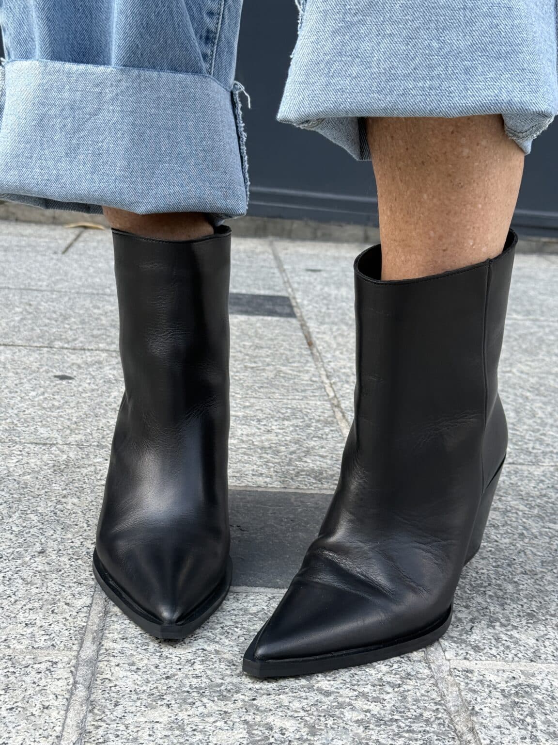 bottines en cuir lisse noir steve madden (amb)