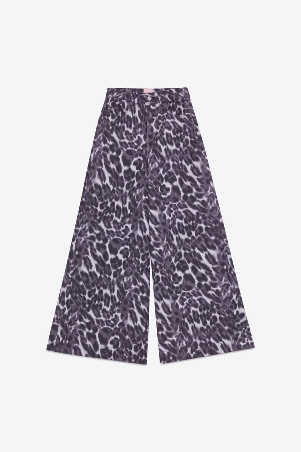 jean large imprimé léopard gris meme road (ted)