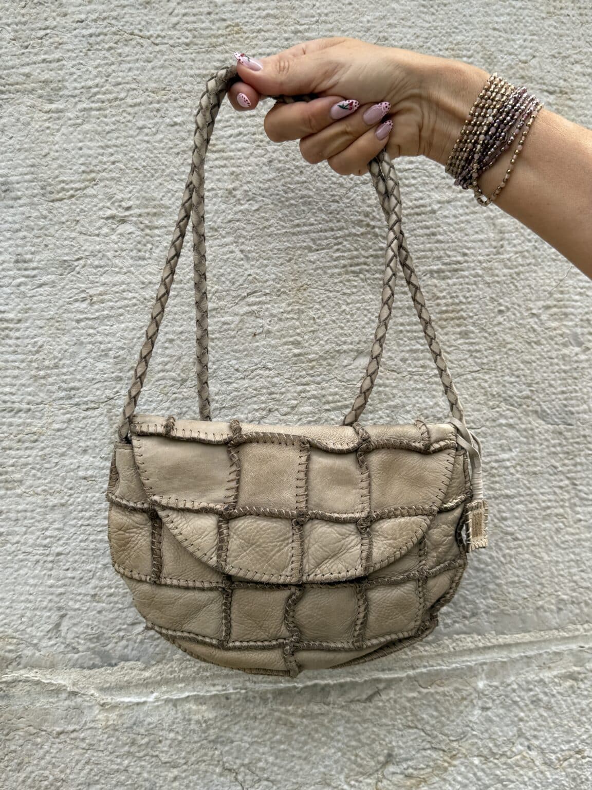 sac bandoulière en cuir crème biba oley (ted)