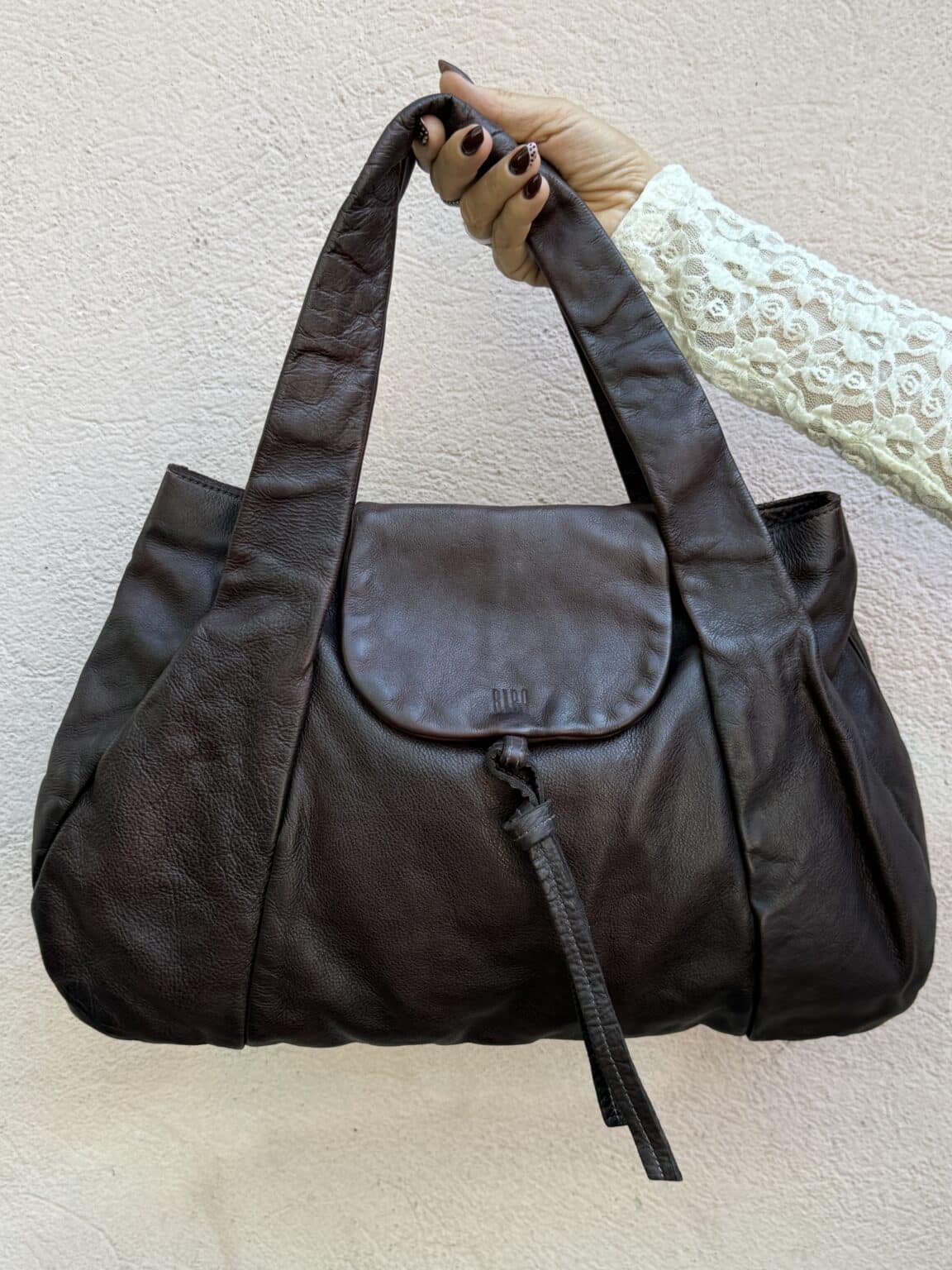 sac bandoulière en cuir bordeaux prune oxford biba
